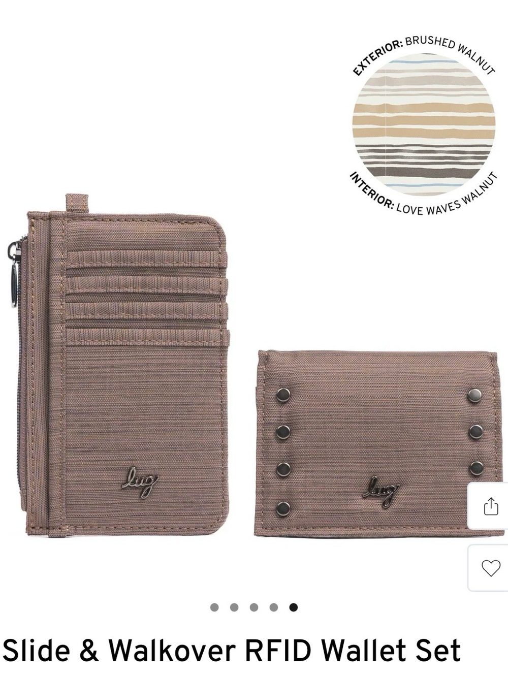 NWT- lug RFID Wallet Duo in Brushed Walnut
